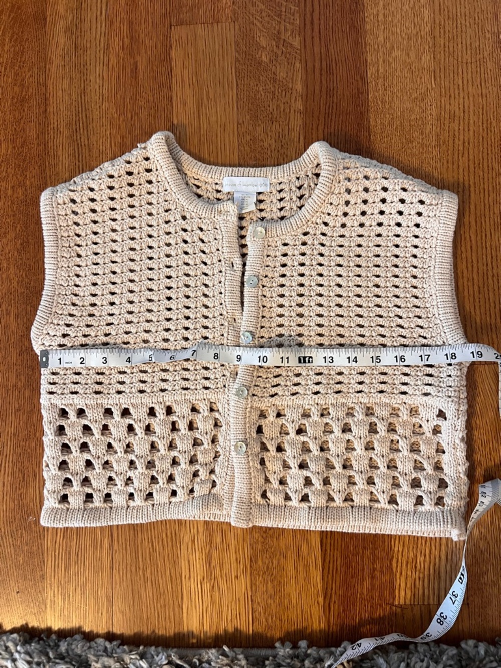 House of Harlow 1960 Cream Crochet Knit Vest - Picture 4 of 7
